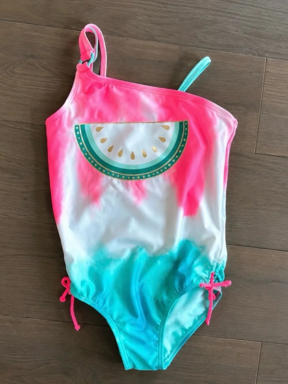 Justice Watermelon Tie-Dye One-Piece Swimsuit- NWOT